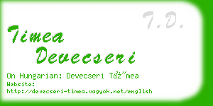 timea devecseri business card